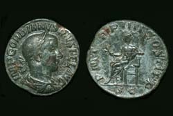 Gordian III, Sestertius, Apollo Reverse